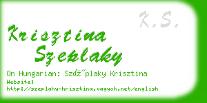 krisztina szeplaky business card